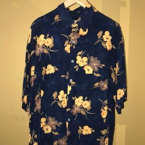 Straight Down Hawaiian Shirt (Navy/Orange)